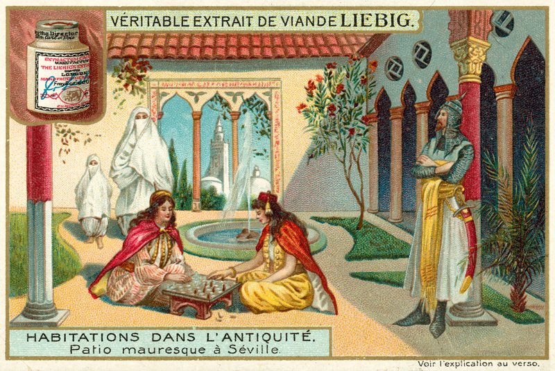 Mór terasz Sevillában (chromolitho) alkotó: European School