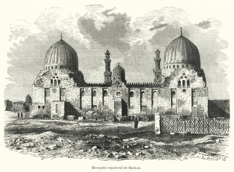 Barquq szultán mecsetje és mauzóleuma, Kairó, Egyiptom (litho) alkotó: European School