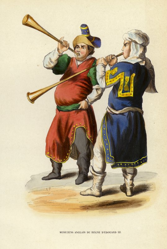 III. Edward uralkodásának angol zenészei (színes metszet) alkotó: European School