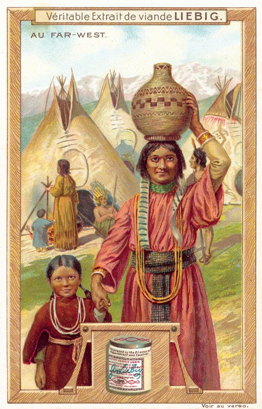indián falu (chromolitho) alkotó: European School