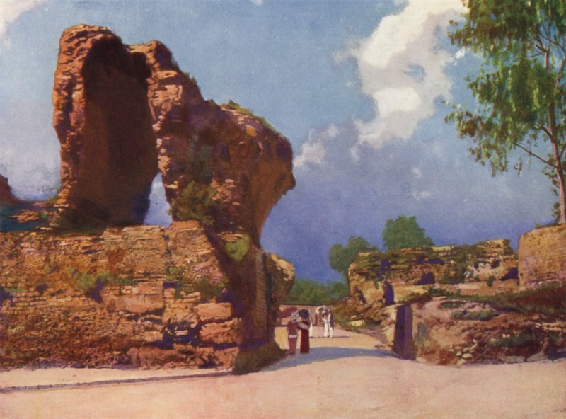 Nizza, Les Arenes de Cimiez (színes litográfia) alkotó: European School