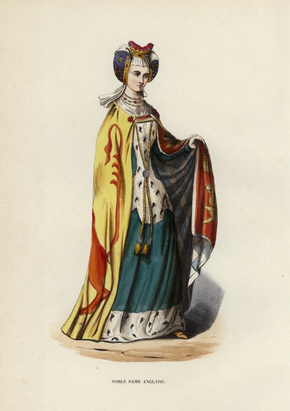 Noble Dame Anglaise (színes metszet) alkotó: European School