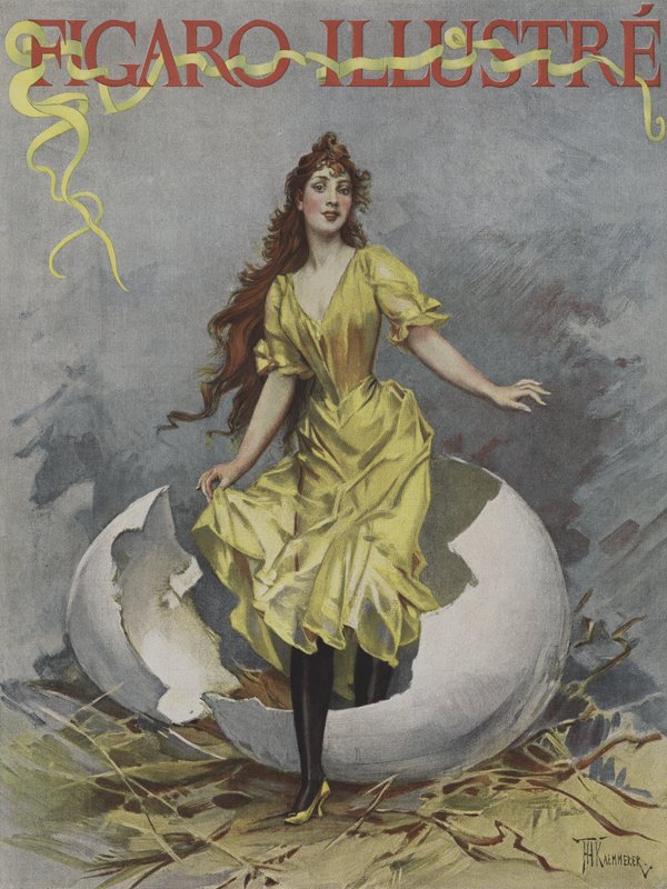Húsvéti tojás. A Le Figaro Illustre borítója, 1893. április (színes litó) alkotó: European School