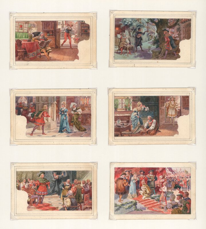 Eredeti műalkotás egy Liebig kártyakészlethez: Wagner, Die Meistersinger (guache papíron) alkotó: European School