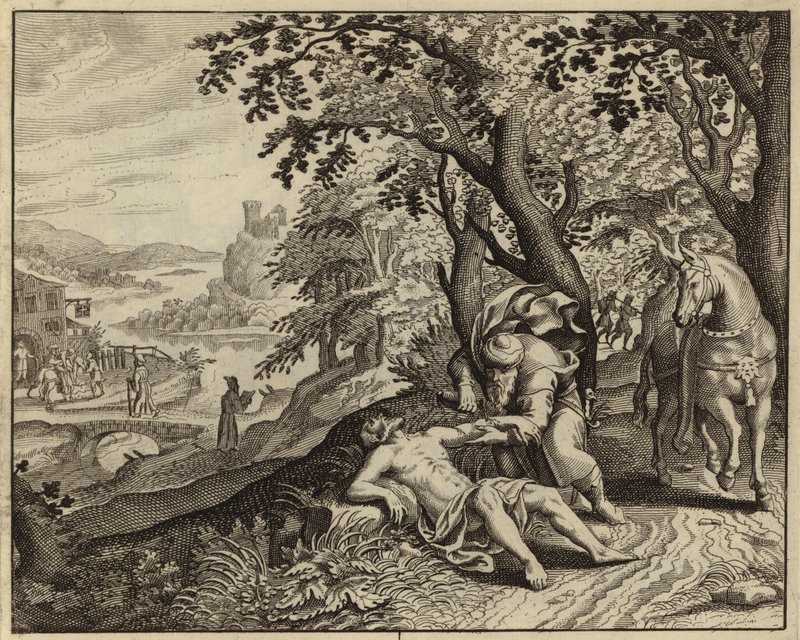 Parable of the Good Samaritan (engraving)   1322185   hu       hungarian Successfully Translated  Original: Landschap met een huis en een waterput Vijf landschappen (series title) Translat: Landschap met een huis en een waterput Vijf landschappen (series t alkotó: European School