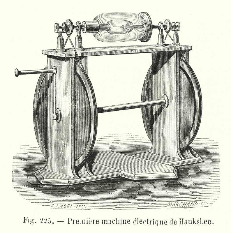 Premiere Machine electrique de Hauksbee (metszet) alkotó: European School