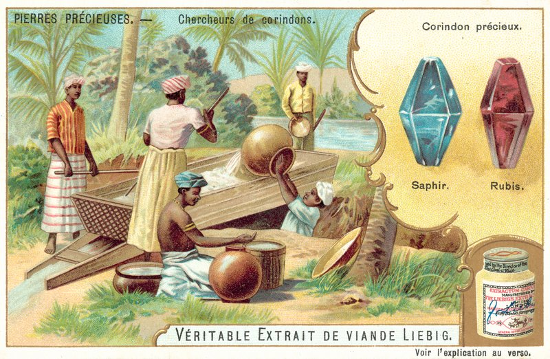 Zafírok és rubinok kutatása (chromolitho) alkotó: European School
