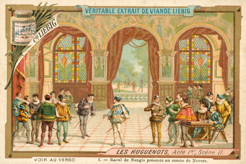 Jelenet Giacomo Meyerbeer Les Huguenots (chromolitho) című operájából alkotó: European School