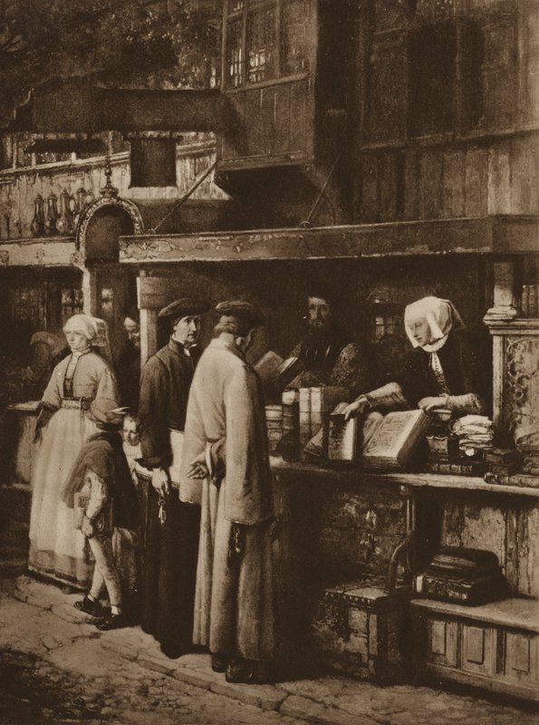 Jelenet egy könyvesboltban (litho) alkotó: European School
