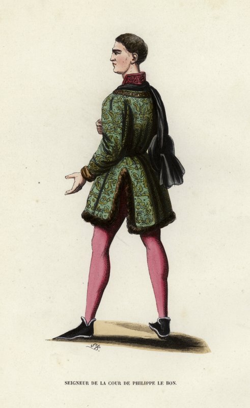 Philippe Le Bon udvarának ura (színes metszet) alkotó: European School