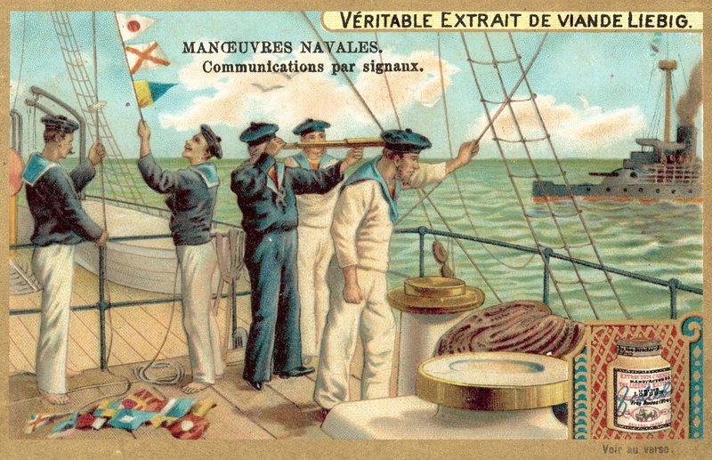 Jelzés a hajók között (chromolitho) alkotó: European School