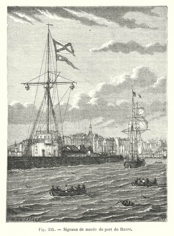Árapályjelek Le Havre kikötőjéből (metszet) alkotó: European School
