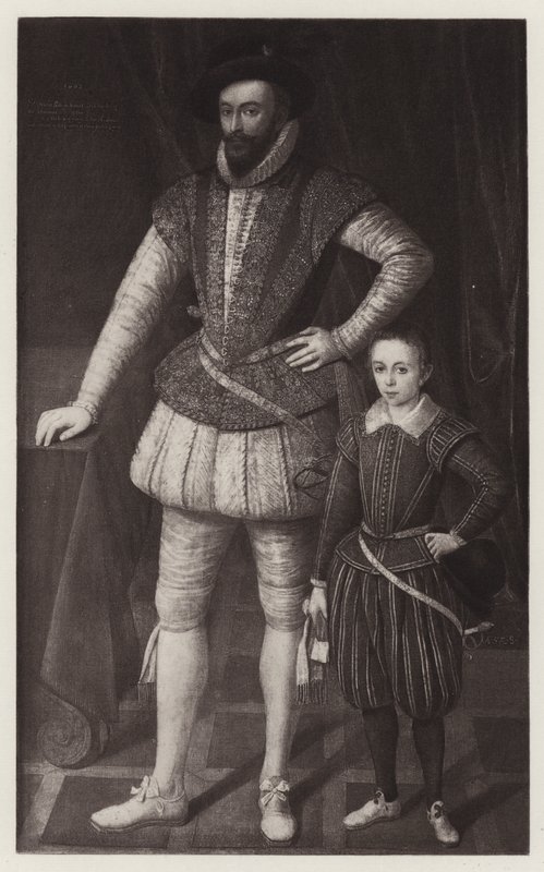 Sir Walter Raleigh és fia (litho) alkotó: European School