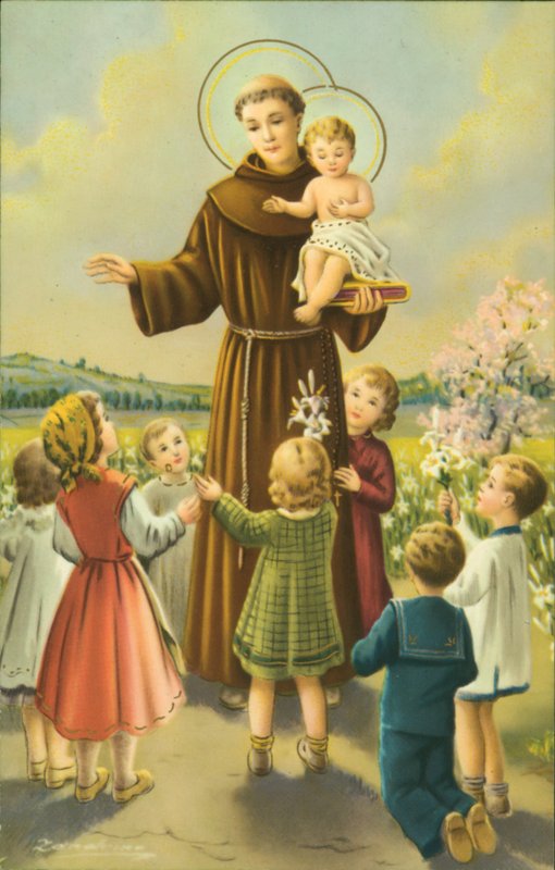 Assisi Szent Ferenc a kis Jézussal és a gyermekekkel (színes litográfia) alkotó: European School