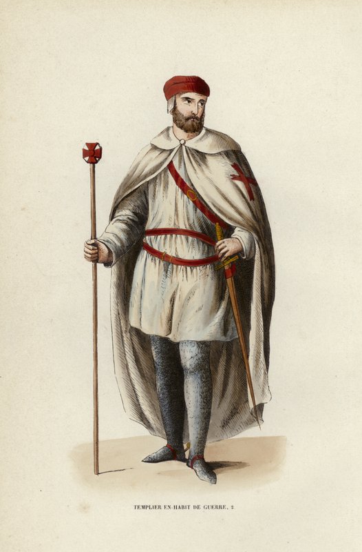 Templar In War Dress (színes metszet) alkotó: European School