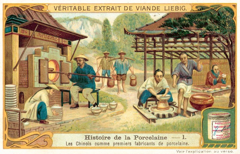 A kínaiak, a porcelán (chromolitho) első gyártói alkotó: European School