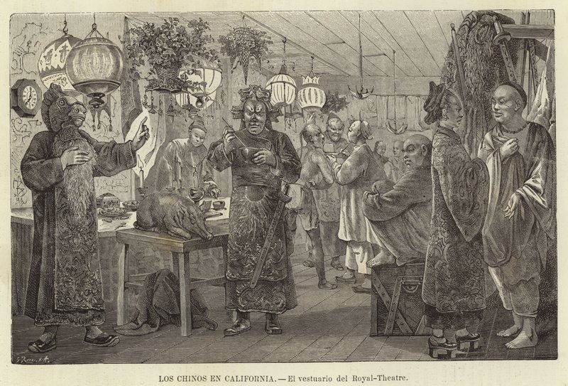 A kínaiak Kaliforniában - El vestuario del Royal-Theatre alkotó: European School
