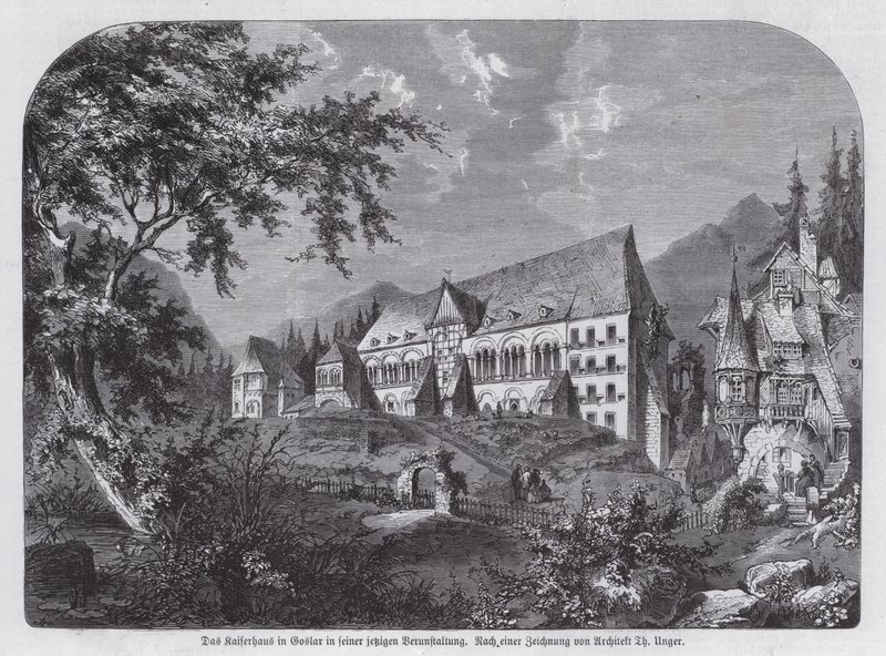 A Kaiserhaus, császári palota Goslarban, Németországban (metszet) alkotó: European School