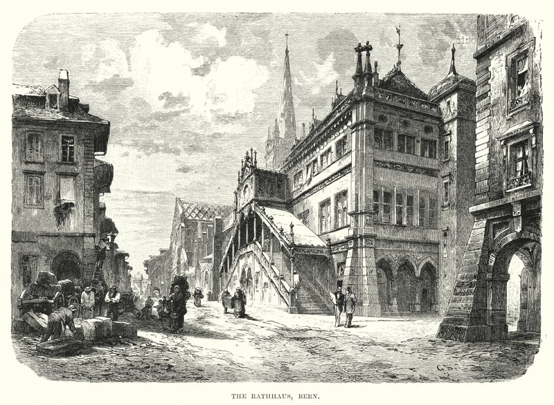 A Rathhaus, Bern (metszet) alkotó: European School
