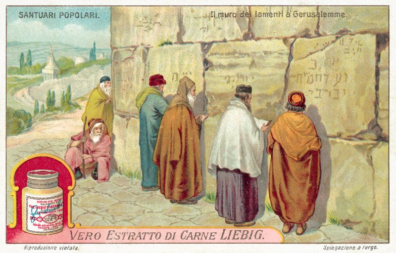 A jeruzsálemi siratófal (chromolitho) alkotó: European School