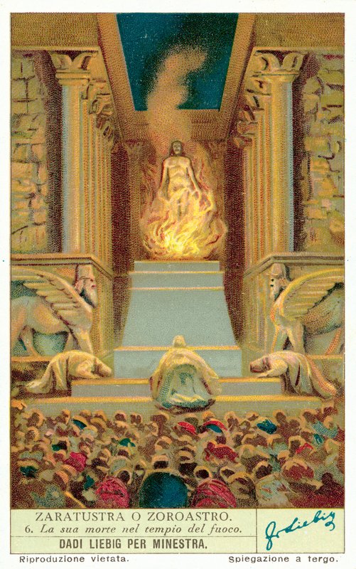 Zoroaszter halála a tűztemplomban (chromolitho) alkotó: European School