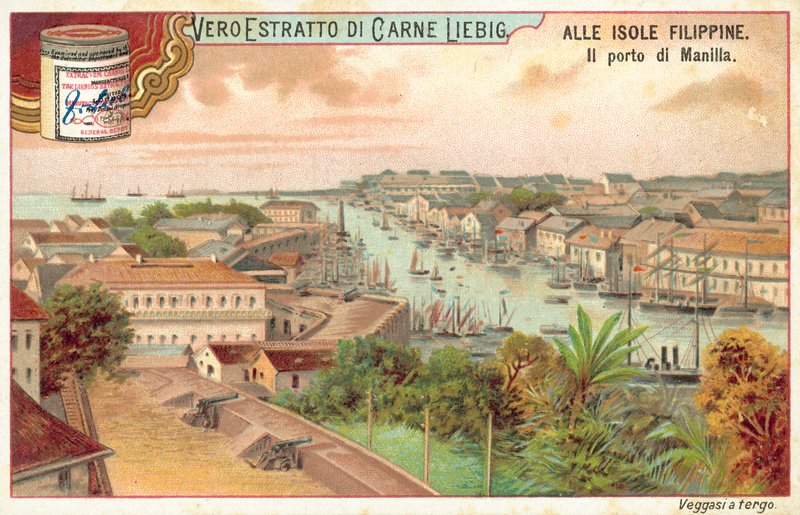 Manila kikötője (chromolitho) alkotó: European School