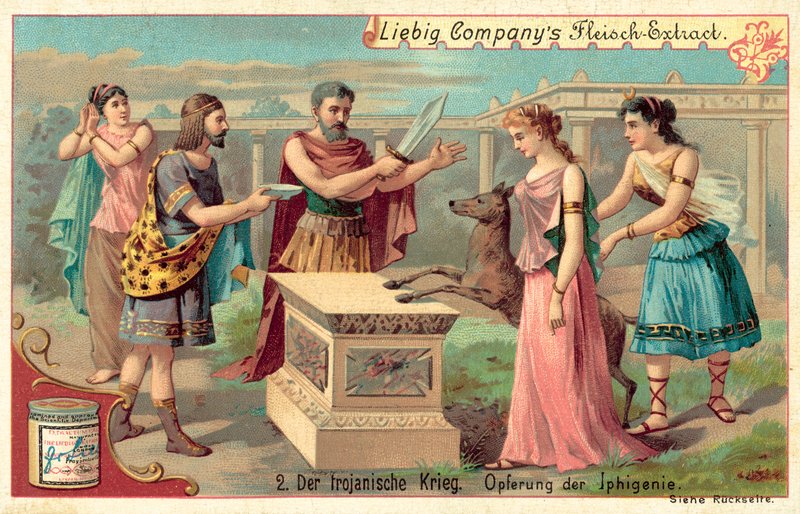 Iphigenia (chromolitho) feláldozása alkotó: European School