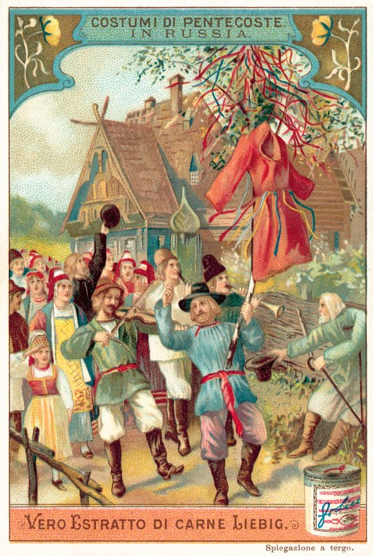Hagyományos pünkösdi ünnepségek Oroszországban (chromolitho) alkotó: European School