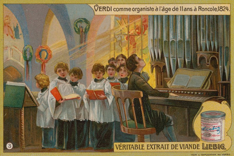 Verdi orgonán játszik a Roncole-ban alkotó: European School