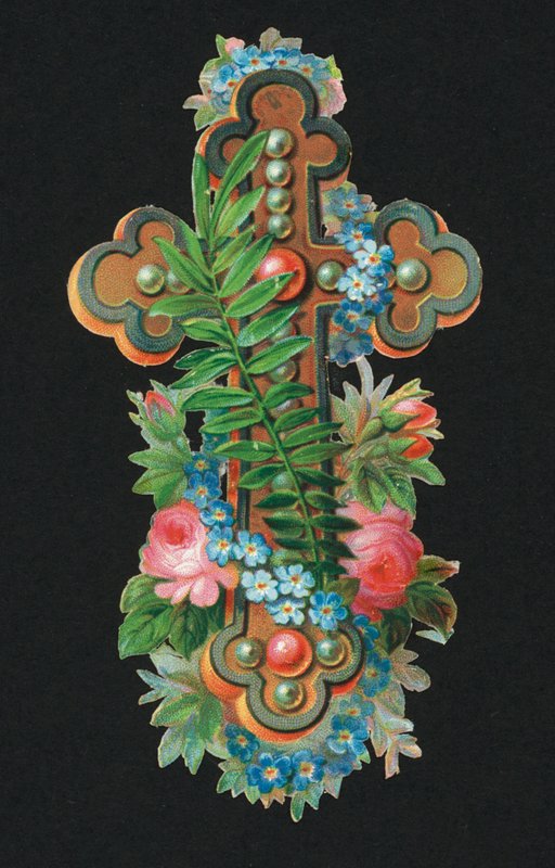 Viktoriánus töredékek: Szent kereszt (chromolitho) alkotó: European School