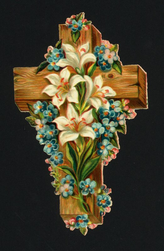 Viktoriánus töredékek: Szent kereszt (chromolitho) alkotó: European School