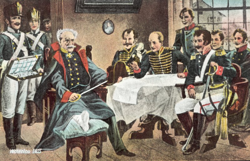 Waterloo 1815, Blucher megkapja a kalapot, a kardot és a császár kitüntetéseit Genappében alkotó: European School