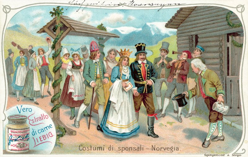Esküvői körmenet Norvégiában (chromolitho) alkotó: European School
