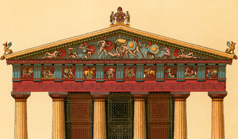 Athéné templomának nyugati homlokzata, Aegina alkotó: European School
