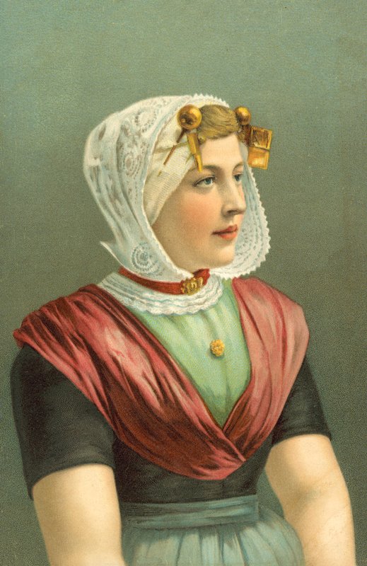 Nő hagyományos viseletben (színes litográfia) alkotó: European School