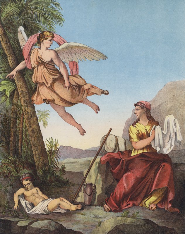 Hágár és az angyal a pusztában alkotó: Eustache Le Sueur