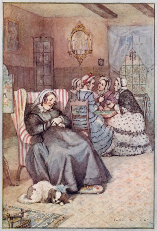 Illusztráció Cranfordhoz, Mrs. Gaskell (színes litó) alkotó: Evelyn Paul