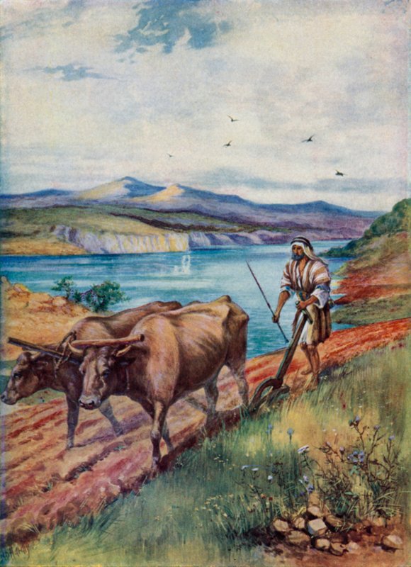 Szántás Jézus földjén (színes litó) alkotó: Evelyn Stuart Hardy