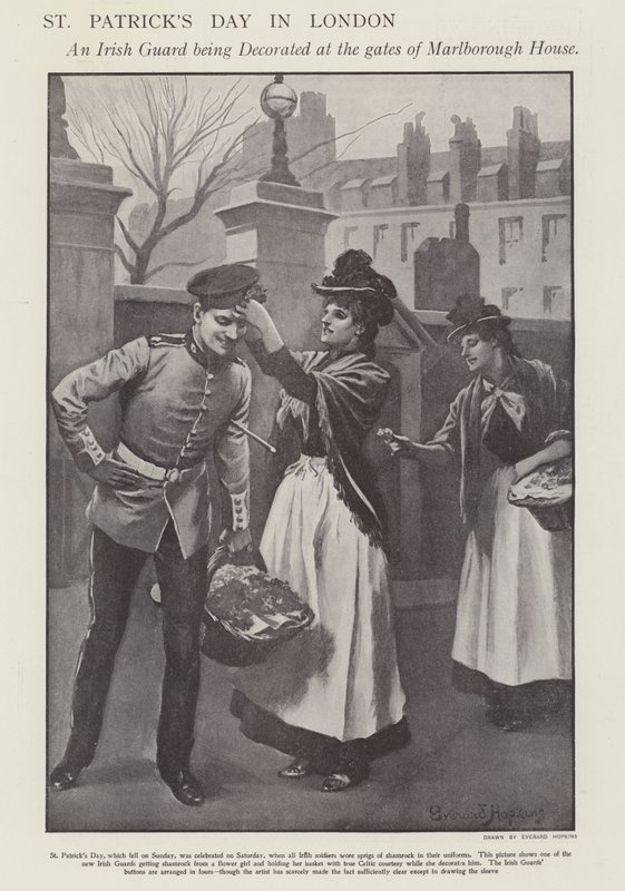 Szent Patrik napja Londonban (litho) alkotó: Everard Hopkins