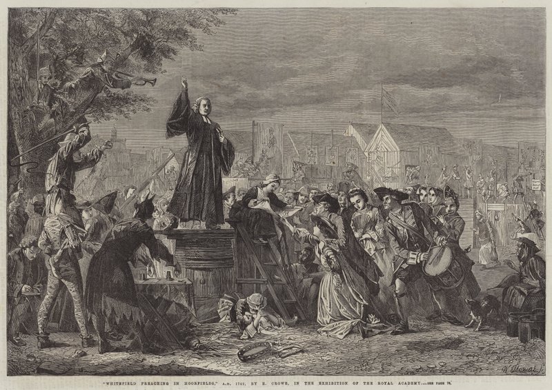 Whitefield prédikál Moorfieldsben, Kr.u. 1742 alkotó: Eyre Crowe