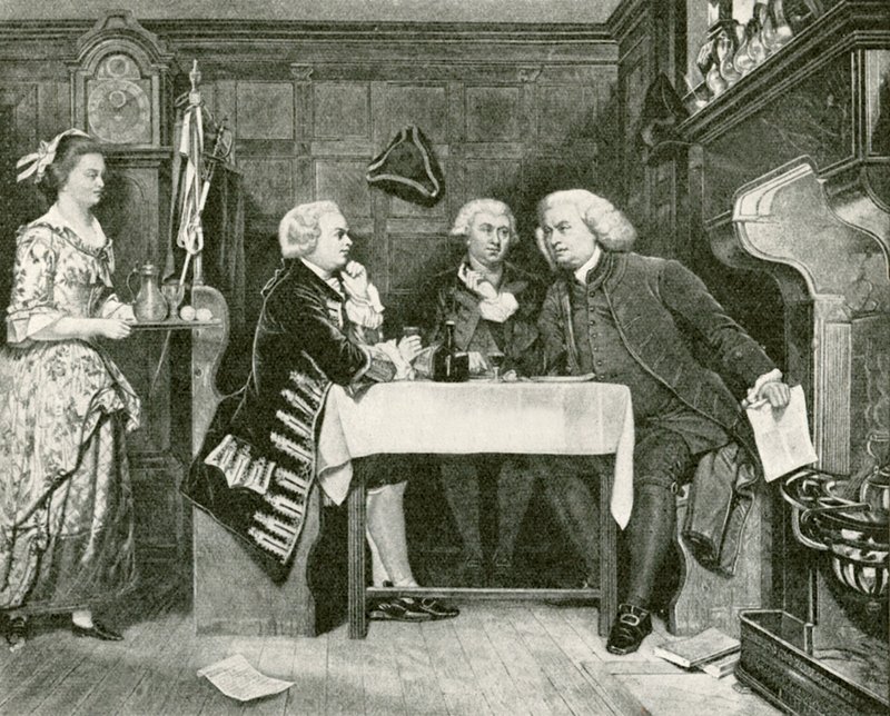 Johnson, Goldsmith és Boswell a Mitre Tavernben alkotó: Eyre Crowe
