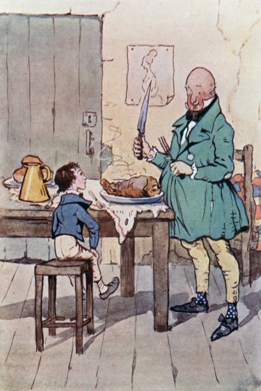 Illusztráció David Copperfield számára (színes litó) alkotó: F. M. B. Blaikie