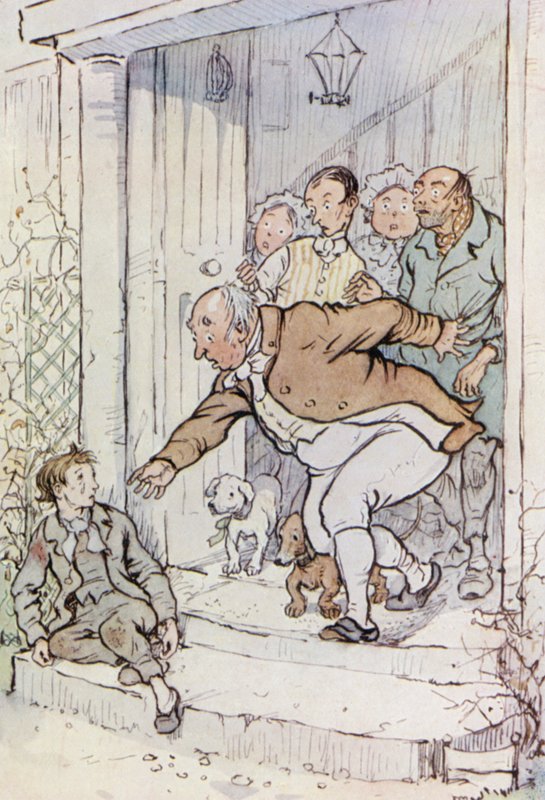 Illusztráció Oliver Twisthez (színes litó) alkotó: F. M. B. Blaikie