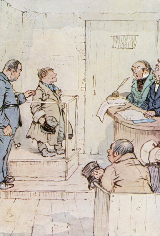 Illusztráció Twist Olivérhez (színes litográfia) alkotó: F. M. B. Blaikie