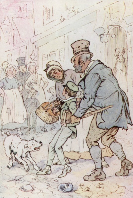 Illusztráció Oliver Twisthez (színes litó) alkotó: F. M. B. Blaikie