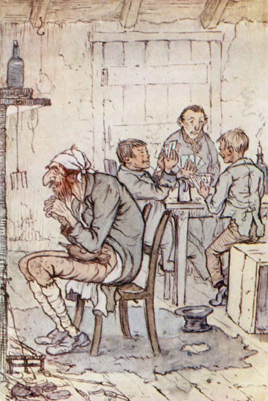 Illusztráció Oliver Twisthez (színes litó) alkotó: F. M. B. Blaikie