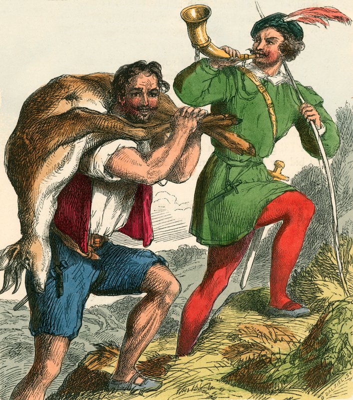 Robin Hood és Little John hazaviszik a kövér bakot alkotó: F. Tayler