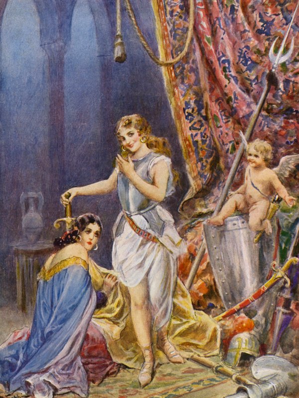 La Gerusalemme Liberata by Torquato Tasso: VI. ének, 92. strófa (színes litográfia) alkotó: Fabio Fabbi