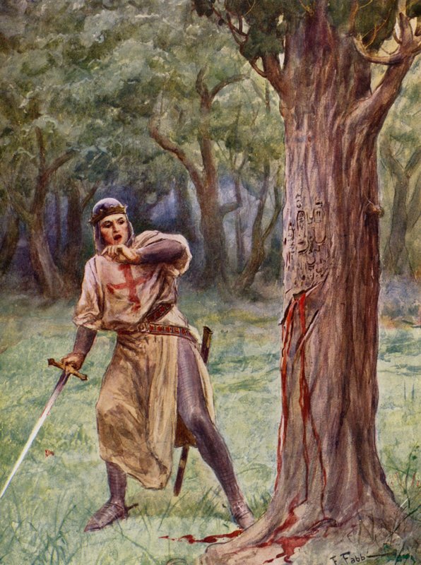 La Gerusalemme Liberata by Torquato Tasso: XIII. ének, 41. strófa (színes litográfia) alkotó: Fabio Fabbi
