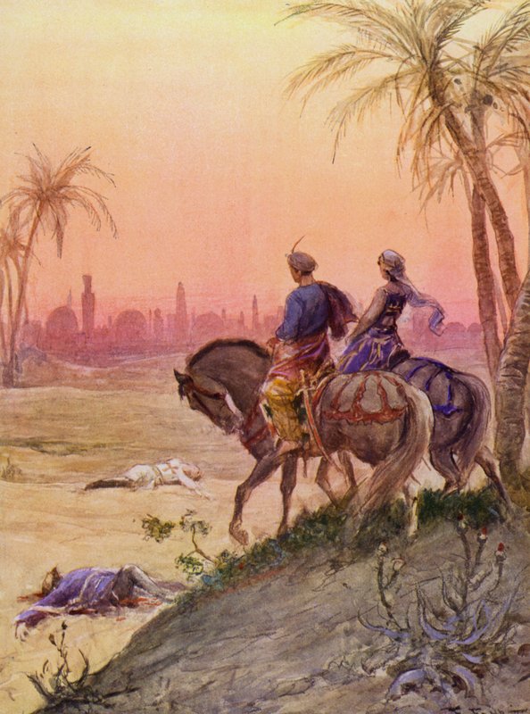 La Gerusalemme Liberata by Torquato Tasso: XIX. ének, 102. strófa (színes litográfia) alkotó: Fabio Fabbi